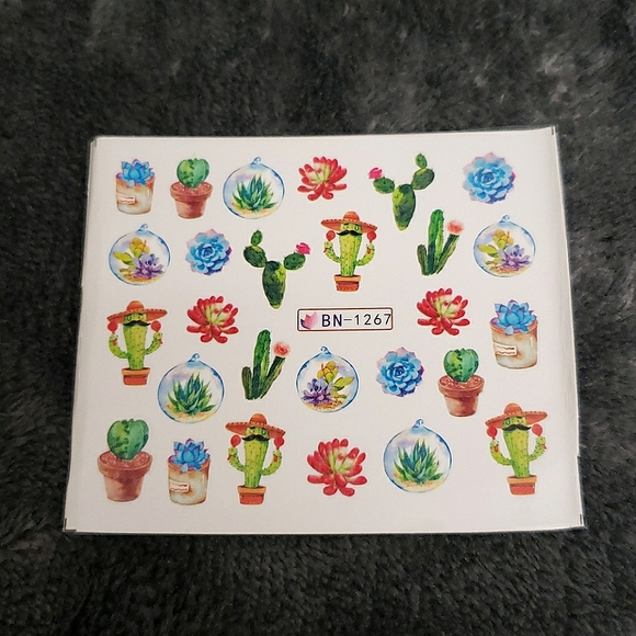 Cactus Nail Tattoo Sliders - Picture 1 of 1